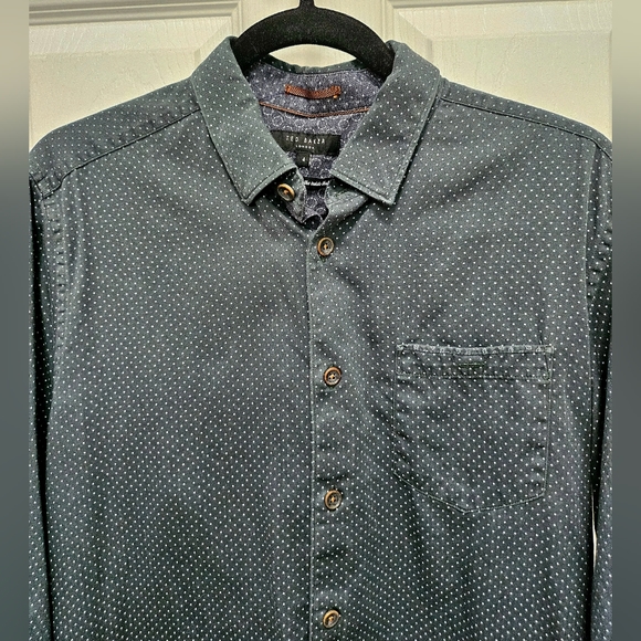 Ted Baker London Green Polka Dot Button Down Shirt - Picture 5 of 12